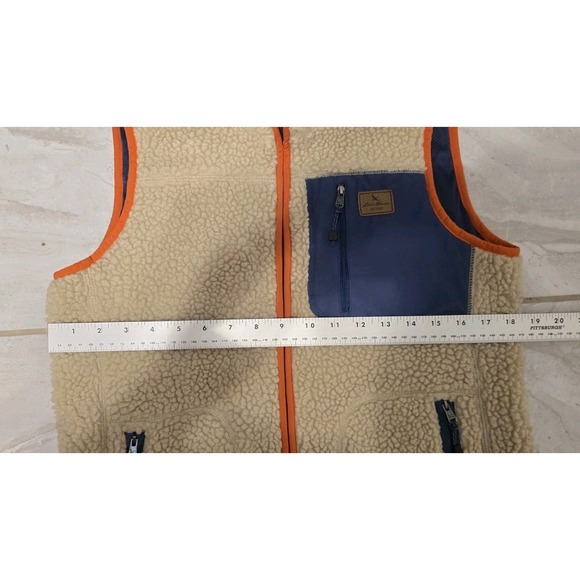 Eddie Bauer Vest Womens Medium Tan Rangefinder Sherpa Deep Pile Fleece Full Zip - Picture 10 of 10